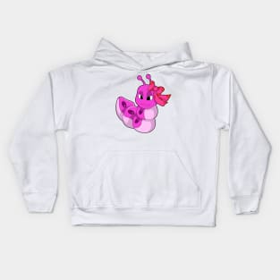 Caterpillar as Girl with Ribbon Kids Hoodie